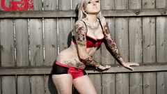 Lingerie blondes tattoos woman