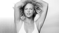 Lingerie blondes woman charlize