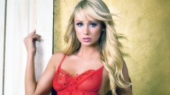 Lingerie blondes woman see-through