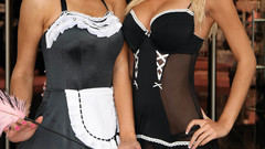 Lingerie brunettes blondes woman