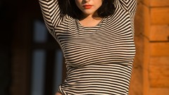 Lingerie brunettes models ukrainian arms raised Katie Fey 