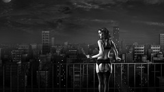 Lingerie moon grayscale