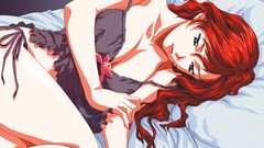 Lingerie redheads beds Anime