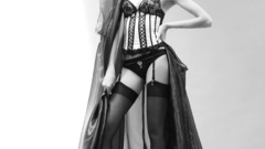 Lingerie stockings corset monochrome