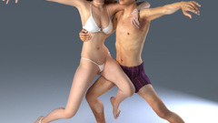 Lingerie woman 3D view