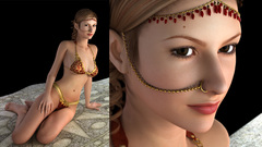 Lingerie woman close-up 3D