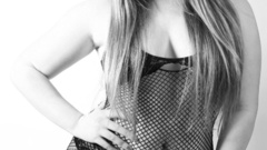 Lingerie woman grayscale fishnet