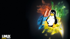 Linux tux microsoft windows