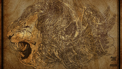 Lion head abstract wires