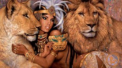 Lions african fantasy art mythical