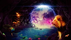 Lions caves fantasy art