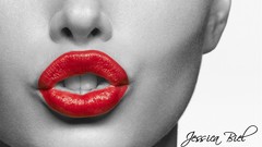 Lips Jessica Biel monochrome selective coloring