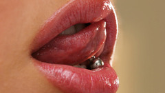 Lips pierced tongue