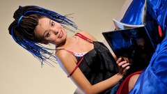 Lips smiling long hair lingerie brunettes