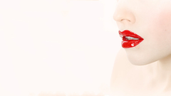 Lips white background