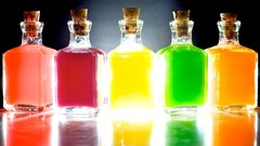Liquid colored bottles