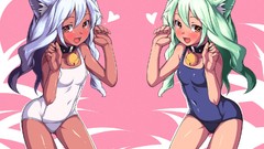 Little girl animal ears school swimsuits