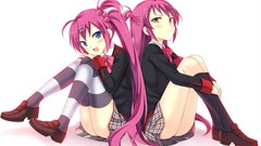 Little Simple Background striped legwear Saigusa Haruka