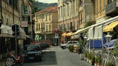 Little street and cafe