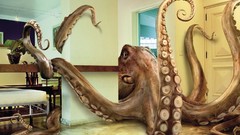 Living room digital art octopuses