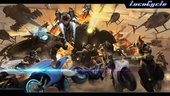 LocoCycle motorcycle Aircraft robot explosion video game art