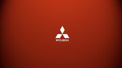 logo Mitsubishi Minimalism red red background