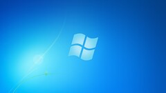 logo windows 7 digital art blue background shapes Minimalism