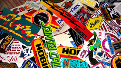 Logos tags collage abstract