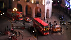 London bus cityscapes tilt-shift towns