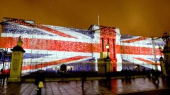 London England Buckingham Palace illuminated