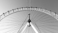 London modern United Kingdom London Eye grayscale ferris wheels