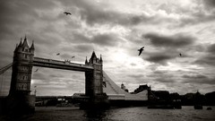 London monochrome rivers cityscapes