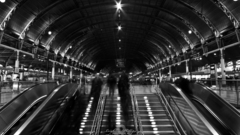 London stairways grayscale Escalators