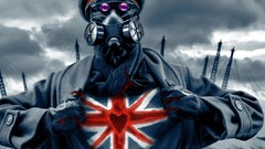 London Union Jack gas masks romantically apocalyptic 