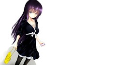 Long hair anime girls bakemonogatari senjougahara hitagi purple 