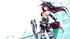 Long hair anime girls black hair animal ears original 