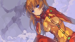 Long hair anime girls blue eyes asuka langley soryu neon 