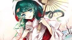 Long hair anime girls blue eyes hatsune miku vocaloid green 