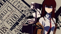 Long hair anime girls blue eyes makise kurisu steins gate 