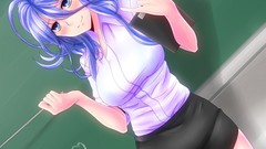 Long hair anime girls blue eyes professor