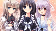 Long hair anime girls blue eyes seifuku animal ears visual 