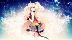 Long hair anime girls blue eyes vocaloid yellow hair SeeU