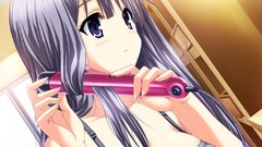 Long hair anime girls bra gray hair game cg underwear