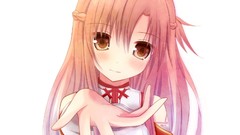 Long hair anime girls brown eyes brunettes sword art online 