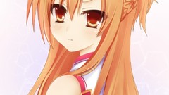 Long hair anime girls brown eyes brunettes sword art online 