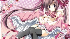 Long hair anime girls brunettes panties hair ribbons Korie Riko 