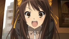 Long hair anime girls brunettes suzumiya haruhi screenshots The 