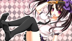 Long hair anime girls brunettes touhou twintails hair ornaments 