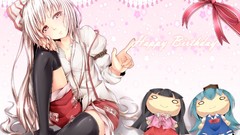Long hair anime girls fujiwara no mokou touhou houraisan kaguya 
