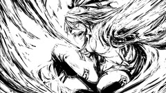 Long hair anime girls fujiwara no mokou touhou video games